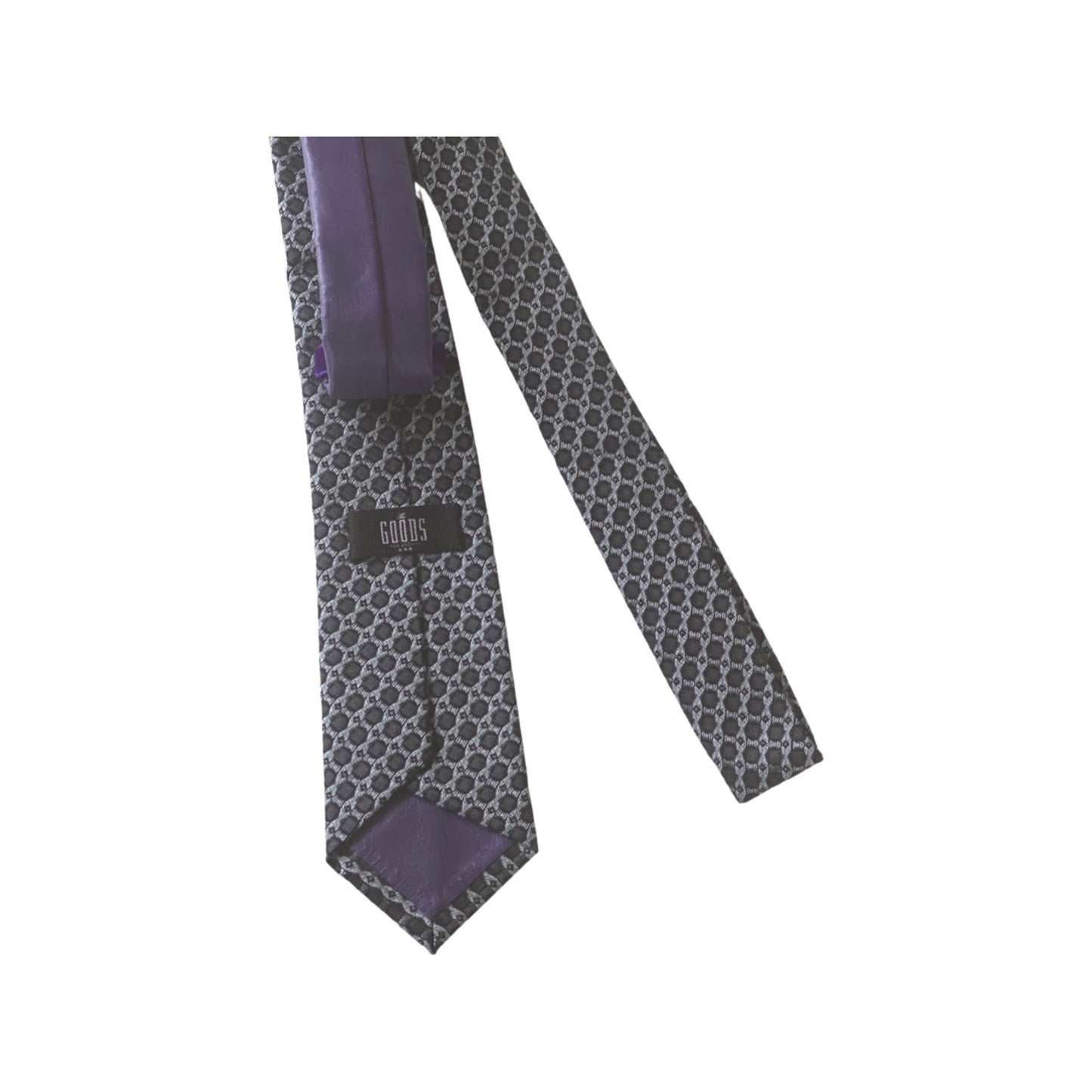 THE NECKTIE - GREY W/ PURPLE LEATHER