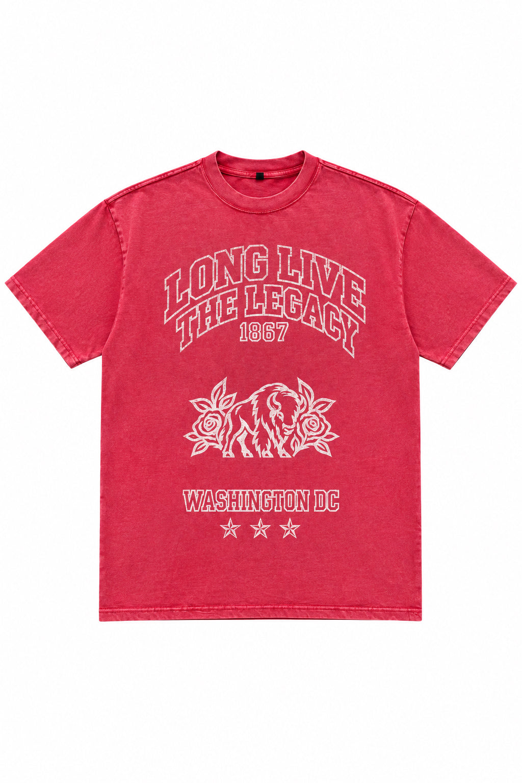 LLTL BISON T-SHIRT - RED DISTR*