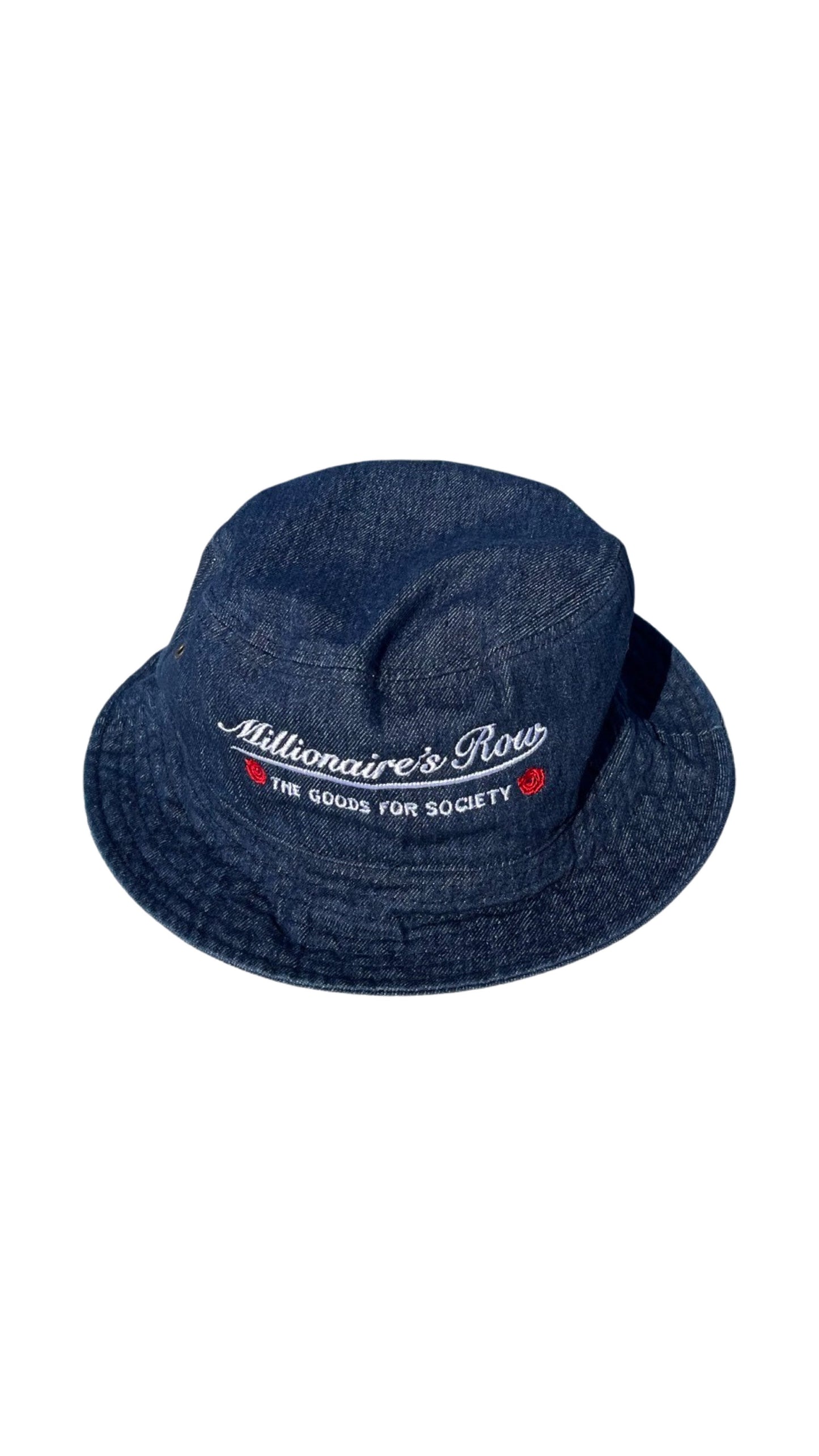 MILLIONAIRE'S ROW DENIM BUCKET HAT - DK WASH